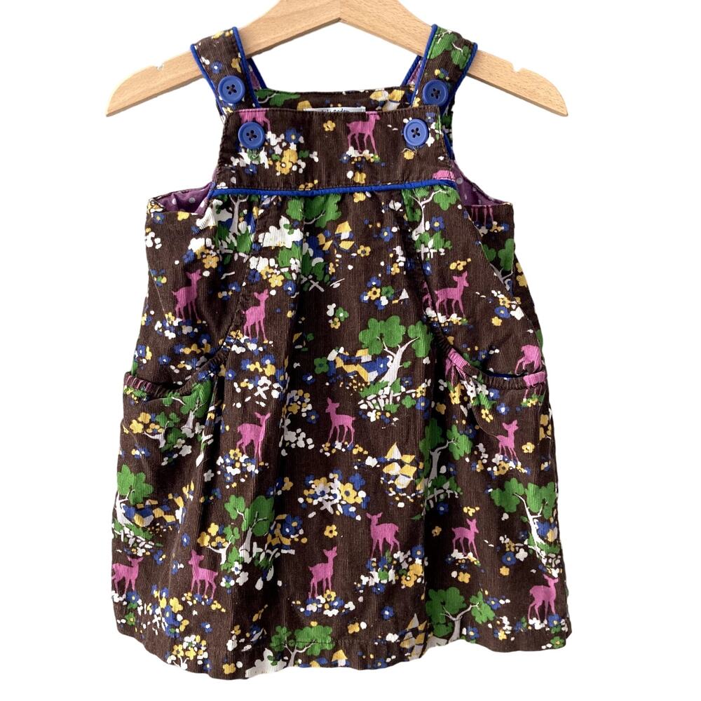 Baby Boden Woodland Corduroy Jumper Pinafore Dress - Brown - 12-18M